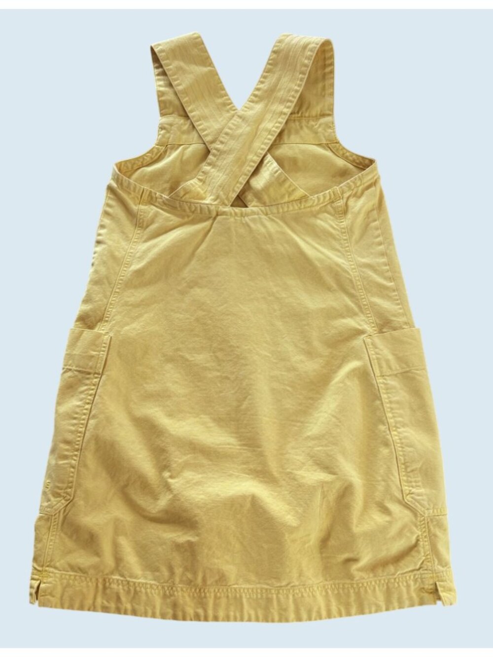 EVERLANE Cross Back Yellow Apron Mini Retro Dress Size Small - Picture 5 of 8